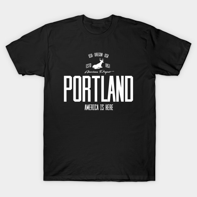 USA, America, Portland, Oregon T-Shirt by NEFT PROJECT